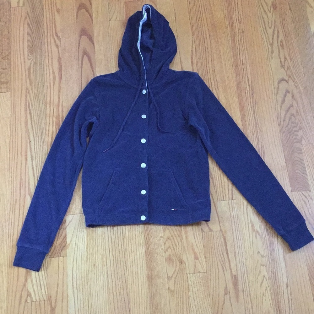 Tommy Jean light weight snap terry jacket
